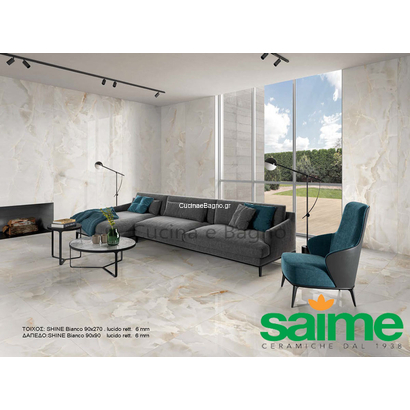 Shine Bianco Γυαλιστερό 60x120 Rettificato Γρανιτοπλακάκι Δαπέδου