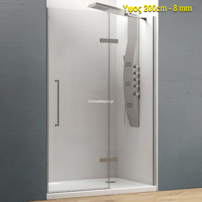 Karag Tinos 400 Χρωμέ 120x200 Cm Καμπίνα Ντουζιέρας Ανοιγόμενη