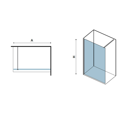 Karag Walkin 1 Nero 70x200 Cm Σταθερό Κρύσταλλο Ντουζιέρας Προφίλ Μαύρο