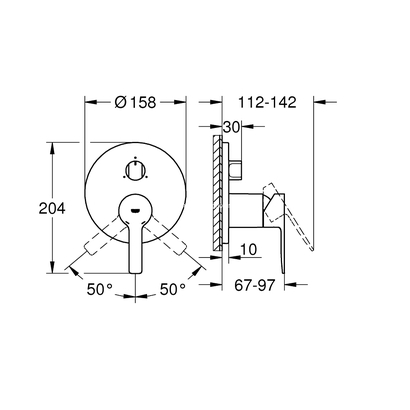 Grohe Lineare 24095DC1 Supersteel Εντοιχιζόμενη Εξωτερικό μέρος 3 ροών