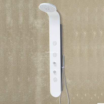 Crown Y 840 Στήλη Ντους Υδρομασάζ Με Led 30x158h Αλουμινίου Λευκή 103149