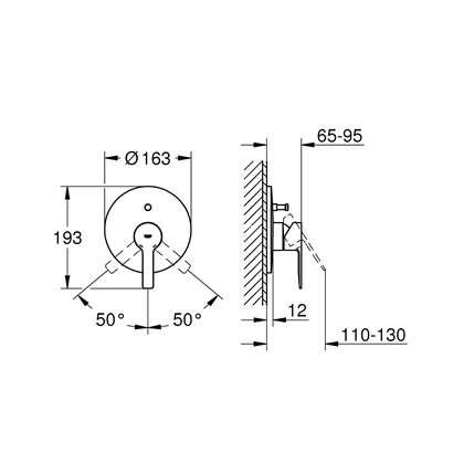 Grohe Lineare 19297001 Εξωτερικό Μέρος Μίκτη 2 Ροών