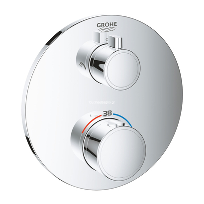 Grohe Grohtherm 24076000 Θερμοστατική Μπαταρία Εντοιχισμού 2 Ροών & Διανομέα