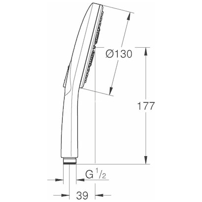 Grohe 26574000 Chrome Ντους Χειρός 3 Σπρέι Rainshower SmartActive 130