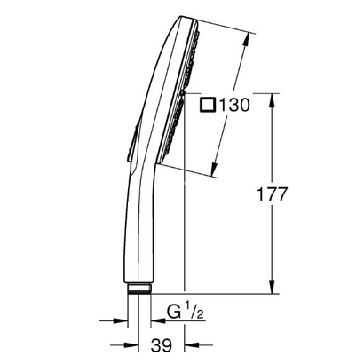 Grohe 26582DC0 Supersteel Ντους Χειρός 3 Σπρέι Rainshower SmartActive Cube 130