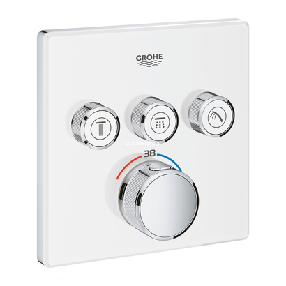 Grohe Grohtherm SmartControl 29157LS0 Moon White Θερμοστατική Μπαταρία Εντοιχισμού 3 Ροών