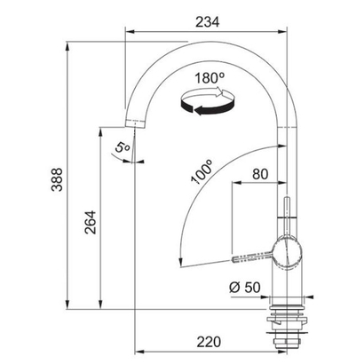 Franke Active J Standard Black Matt Μπαταρία Κουζίνας 115.0653.398