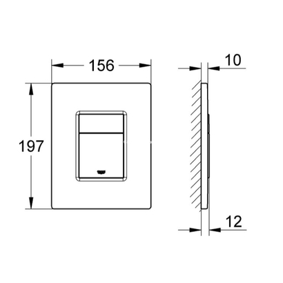 Grohe 38732A00 Hard Graphite Skate Cosmopolitan Πλακέτα Καζανακιού Διπλής Λειτουργίας Αναστρεφόμενη