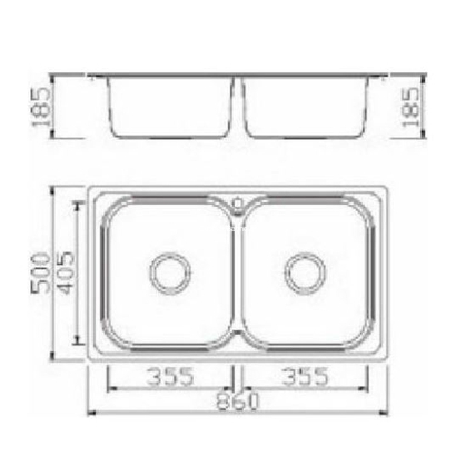 Karag BL 898 Ένθετος Νεροχύτης 86x50 Inox Σατινέ