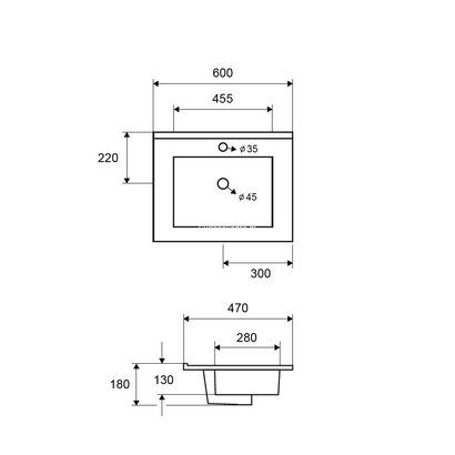 Karag LT 7506 Νιπτήρας 60x47 Επίπλου