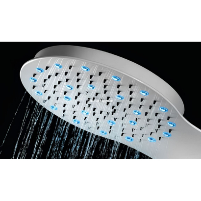 Crown Y 840 Στήλη Ντους Υδρομασάζ Με Led 30x158h Αλουμινίου Λευκή 103149