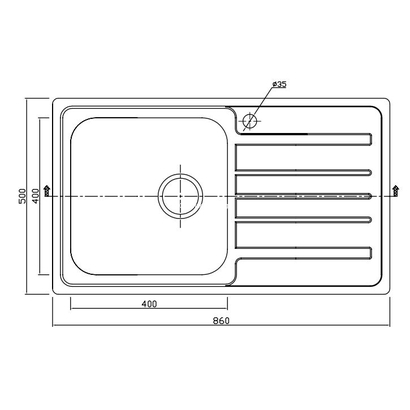 Karag BL802 Νεροχύτης 86x50 Ανοξείδωτος