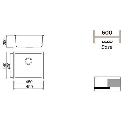 Karag BL-794 Νεροχύτης 49x44 Ανοξείδωτος Υποκαθήμενος