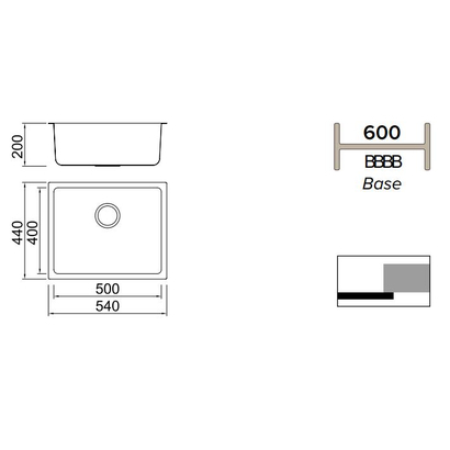 Karag BL-795 Νεροχύτης 54x44 Ανοξείδωτος Υποκαθήμενος