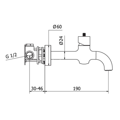 Teorema PROGRAME ONE Black Matt Μπαταρία Νιπτήρα Επίτοιχη 631029