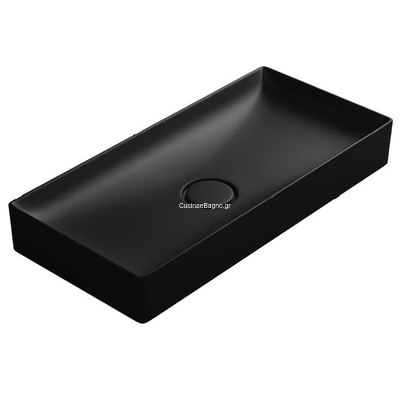 Klp LAPINO Floppy 75x36 Black Matt Νιπτήρας Επιτραπέζιος Μαύρος 296075MB