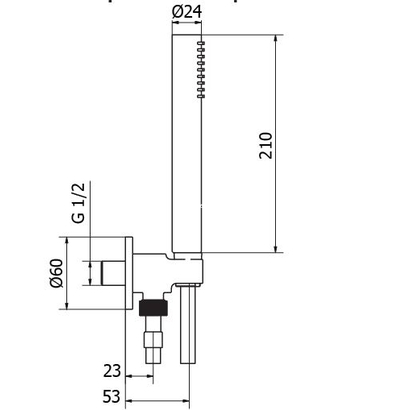 Teorema PROGRAME ONE Soft Brass Παροχή με Στήριγμα Ντους Χειρός & Σπιράλ 321003