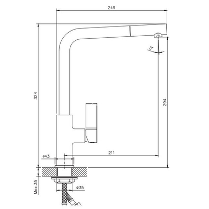 KLS Una Μπαταρία Κουζίνας Χρωμέ 699022