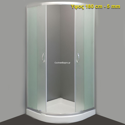 Gloria Romeo Mat 80x80 Καμπίνα Ντουζιέρας Ημικυκλική Χρωμε 80-1950