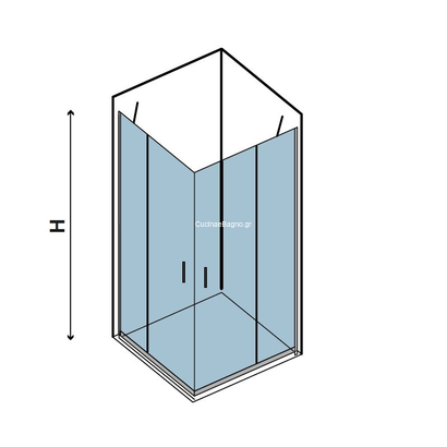 Karag 80x80x190 Panex 100 Καμπίνα Τετράγωνη Γωνιακή
