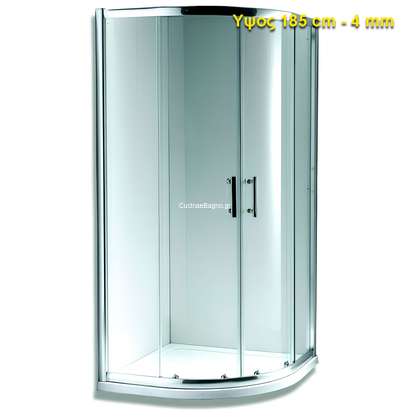 Gloria 80x80 Ada Διάφανη Καμπίνα Βαρέως Τύπου Ντουζιέρας Ημικυκλική 80-8837