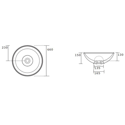 Kerasan Ciotola C3 Ø46/Η15cm Nero Mat Νιπτήρας Επιτραπέζιος 430331
