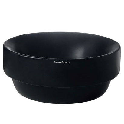 Kerasan Ciotola Tondo Φ35 / Η14cm Nero Mat Νιπτήρας Επιτραπέζιος / Ημιένθετος 355831