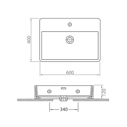 Karag Contour 61060 Νιπτήρας 60x40 Κρεμαστός / Επιτραπέζιος