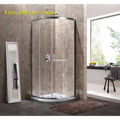 Καμπίνα Ημικυκλική 90x90x180 Cm Aquarelle Crete 20