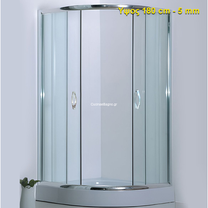Gloria 80x80 Romeo Διάφανη Καμπίνα Ντουζιέρας Ημικυκλική 80-1930