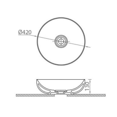 Klp LAPINO Vision Ø42 Black Matt Νιπτήρας Επιτραπέζιος Μαύρος 286342MB
