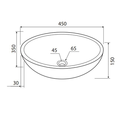 Karag LEONOR SOP CREAM 45x35 Νιπτήρας Πέτρινος Επιτραπέζιος