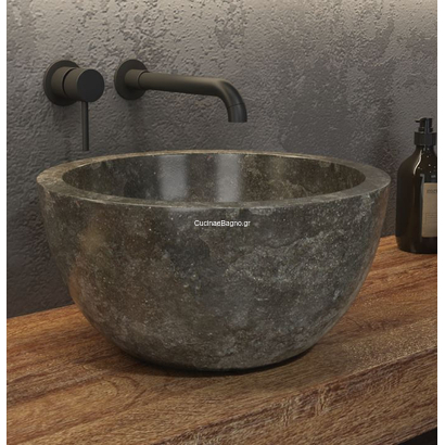 Karag LEYLA SBP GREY Φ40x20 Νιπτήρας Πέτρινος Επιτραπέζιος