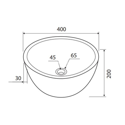 Karag LEYLA SBP CREAM Φ40x20 Νιπτήρας Πέτρινος Επιτραπέζιος