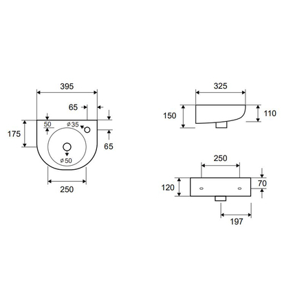 Karag LT 5060 Νιπτήρας 39x32 Κρεμαστός