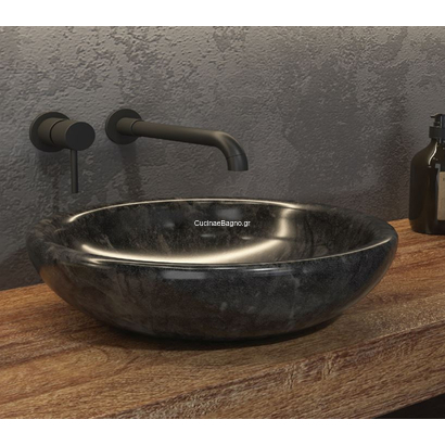 Karag SORA SBLR NERO Ø40 Νιπτήρας Πέτρινος Επιτραπέζιος