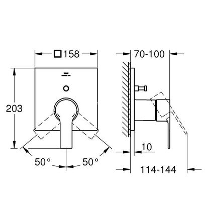 Grohe Allure 19315001 Χρωμέ Εξωτερικό Μέρος Μίκτη 2 Ροών