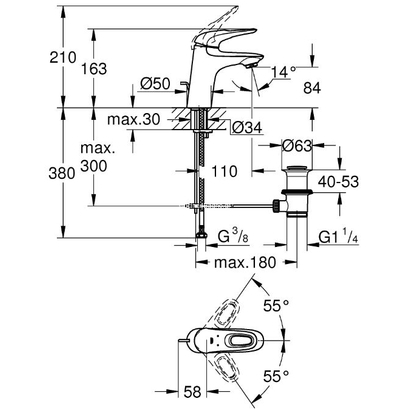 Grohe Eurostyle S-Size 23564003 Μπαταρία Νιπτήρος