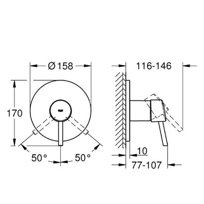 Grohe Concetto 24053001 Εντοιχιζόμενη Εξωτερικό μέρος 1 ροής