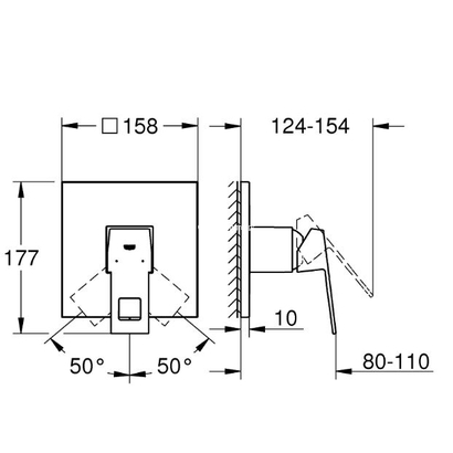 Grohe Eurocube 24061000 Εξωτερικό Μέρος Μίκτη 1 Ροής