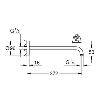Grohe 28982000 Modern 37,2 cm Βραχιονας Τοίχου
