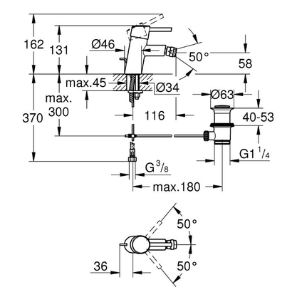 Grohe Concetto 32208001 Μπαταρία Μπιντέ