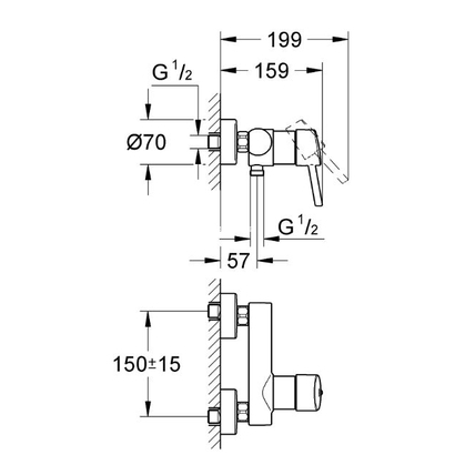 Grohe Concetto 32210001 Σώμα ντουζιέρας