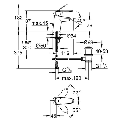 Grohe Eurodisc Cosmopolitan 33244002 Μπαταρία Μπιντε