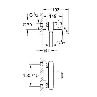 Grohe Eurostyle Cosmopolitan 33590002 Σώμα ντουζιέρας
