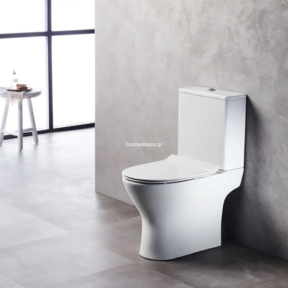 Tema Tonic Rimless 61cm Λεκάνη ΚΣ Με Καζανάκι TON3000THTema Tonic Rimless 61cm Λεκάνη ΚΣ Με Καζανάκι TON3000TH