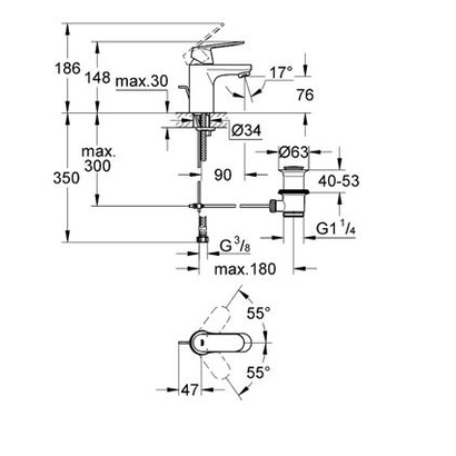 Grohe Eurosmart Cosmopolitan S-Size 328250E Μπαταρία Νιπτήρα