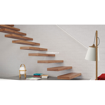 Tiziano Blanco 7x28 Porcellanato Τουβλάκι Επένδυσης Ματ Ανάγλυφο