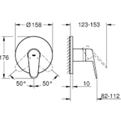 Grohe Eurodisc Cosmopolitan 24055002 Εξωτερικό Μέρος Μίκτη 1 Ροής