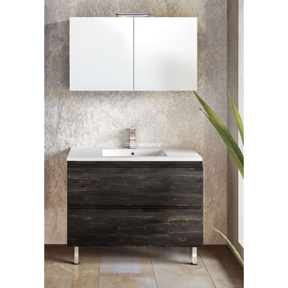 Sanitec Alba D 80x45 Έπιπλο Μπάνιου Κρεμαστό Με Νιπτήρα Και Καθρέφτη